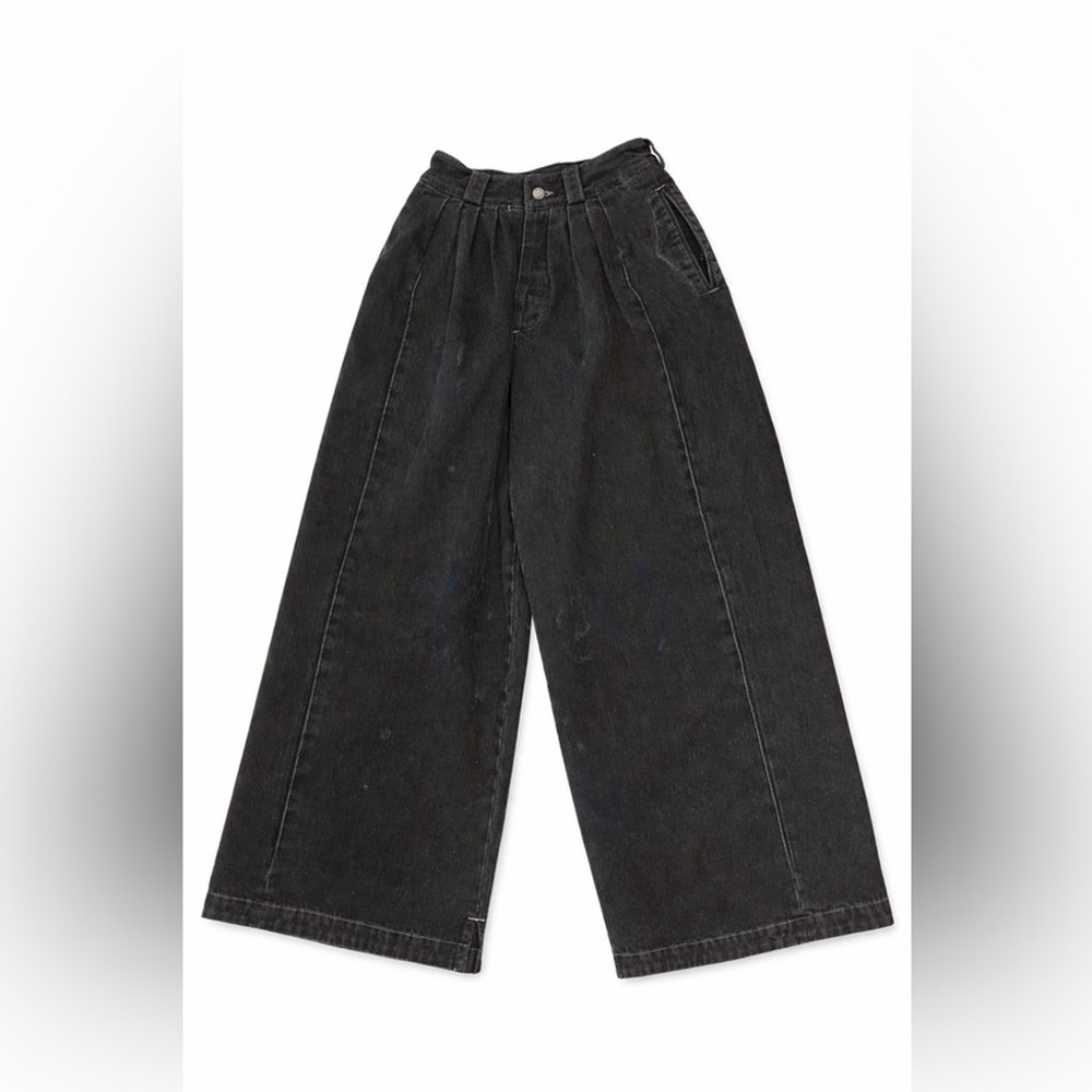 MM6 Maison Margiela Paint Splatter Wide Leg Denim Pants Black Size Small - Picture 7 of 13